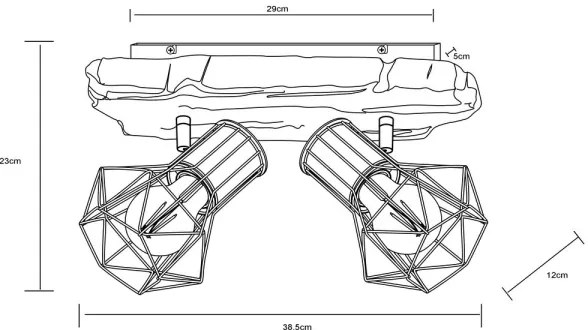 Globo 54017W-2 - Spot PRISKA 2xE27/60W/230V