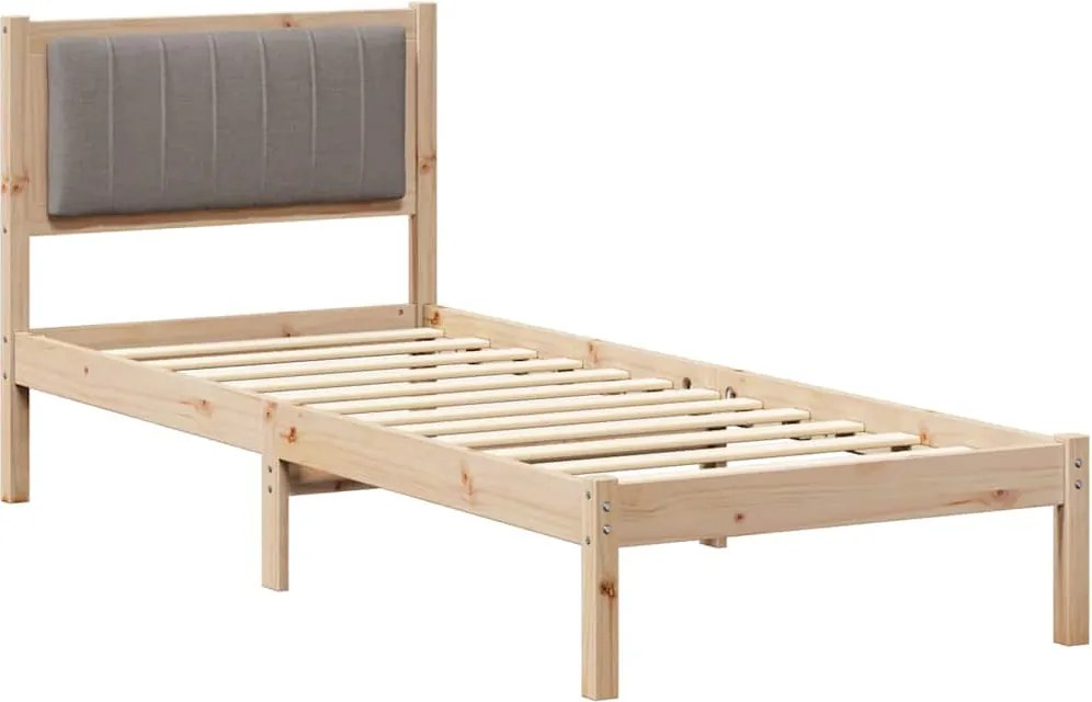 vidaXL Cadru de pat cu tăblie tapițată Gri taupe 80 x 200 cm