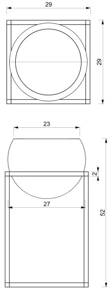 Ghiveci metalic 51,3x29 cm auriu