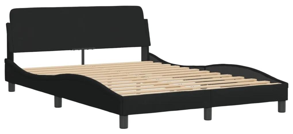 373147 vidaXL Cadru de pat cu tăblie, negru, 120x200 cm, textil