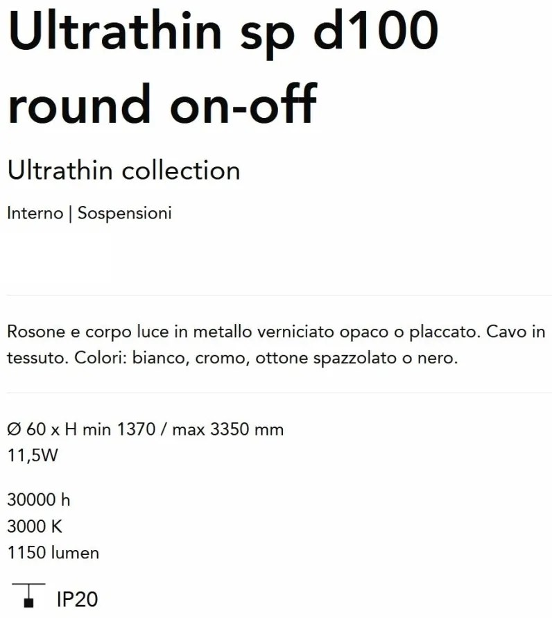 Pendul LED minimalist Ultrathin sp d100 round on-off alama
