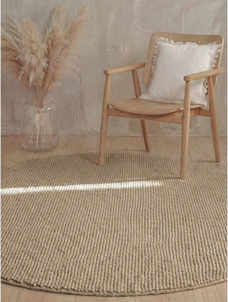 Covor în culoare naturală țesut manual rotund din lână ø 200 cm Richmond Diana – Ted Baker