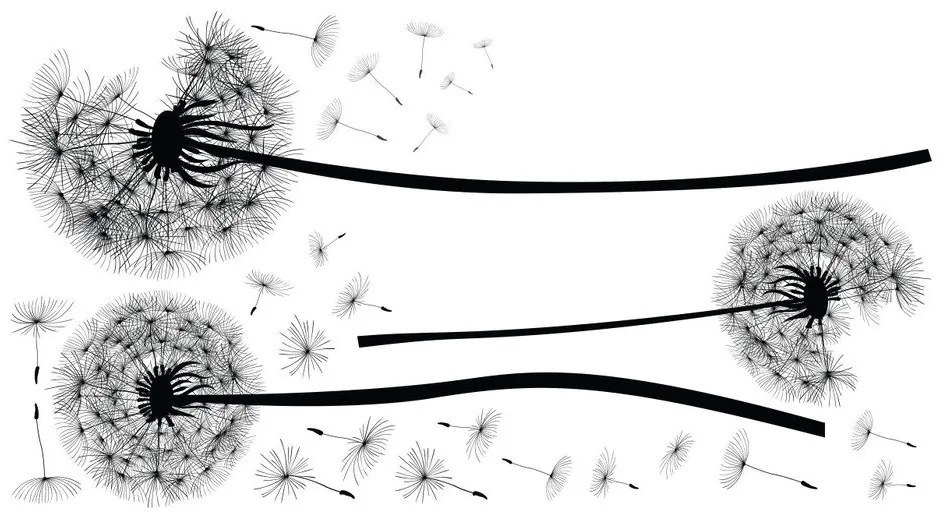 Set autocolante pentru perete Ambiance Flying Dandelions