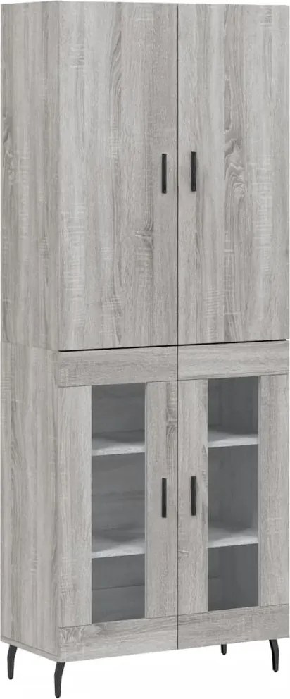 vidaXL Dulap înalt, gri sonoma, 69,5x34x180 cm, lemn compozit