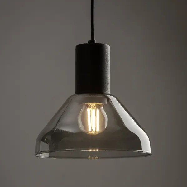 Lustră pe cablu pentru sistem de șină trifazic NEO 1xE27/15W/230V negru/negru fumuriu