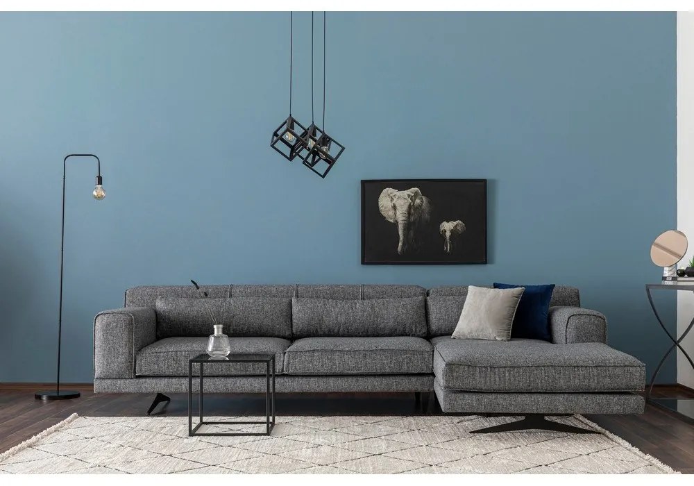 Colțar Artie Jivago, gri închis, colț pe partea dreaptă