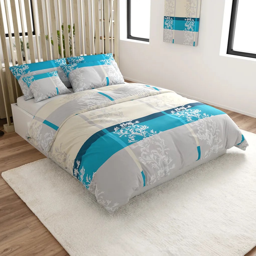 Lenjerie de pat din bumbac DELUXE turcoaz Dimensiune lenjerie de pat: 70 x 90 cm | 140 x 200 cm