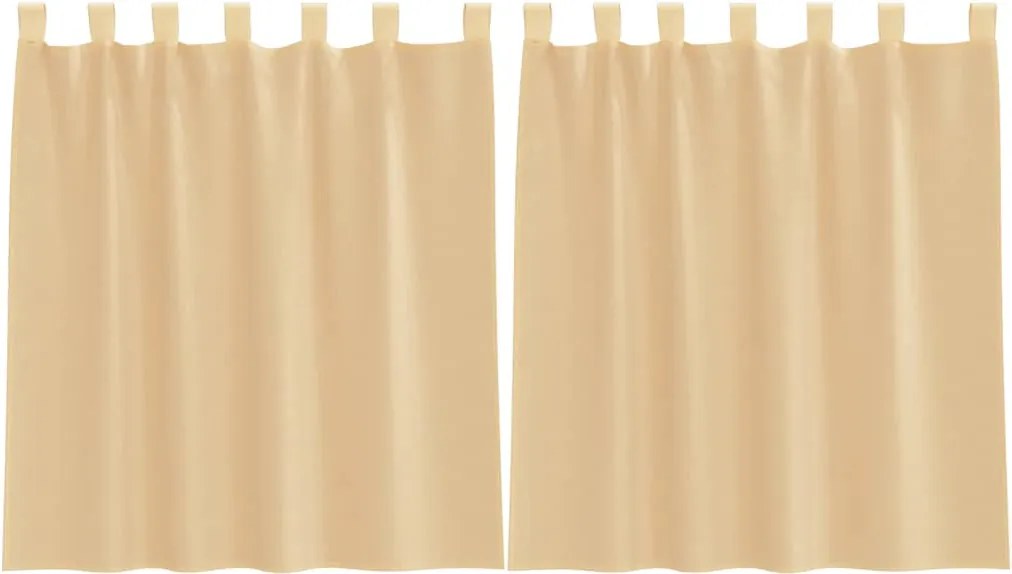vidaXL Perdele Voile cu Bucle 2 buc Nisip 140x140 cm