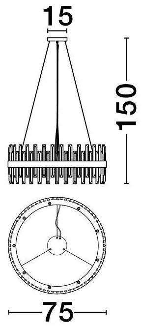 Lustra suspendata eleganta design modern Crown 75cm