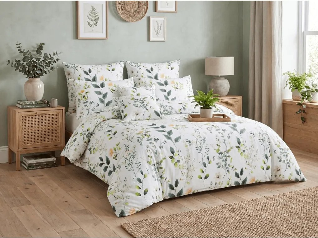 Lenjerie de pat din microfibra FLORAMA albă Dimensiune lenjerie de pat: 70 x 90 cm | 140 x 200 cm