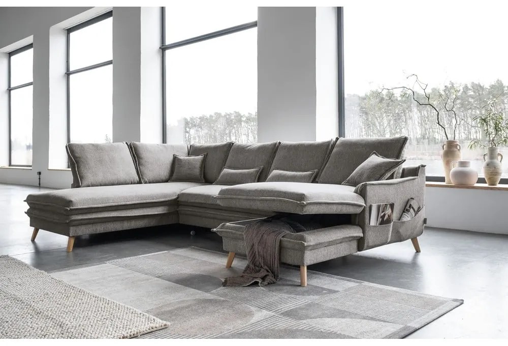 Colțar gri extensibil (cu colț pe partea stângă /în formă de "U") Charming Charlie – Miuform