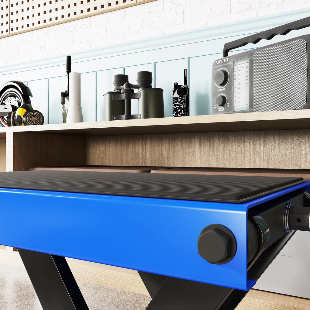 DURHAND Suport pentru Ridicarea Motocicletelor și Bicicletelor Antiderapant max 500 kg cu Înălțime Reglabilă, Suport Pliabil din Metal și Cauciuc, pentru Garaj, 41,5x23,5x10-37 cm, Albastru și Negru | Aosom Romania