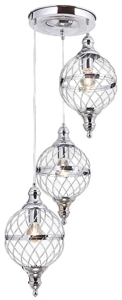 Pendul Feyza 3 brate 14343, 3xe27, 26x100 cm, 60 w, crom
