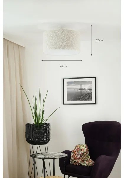 Lustră aplicată Brilagi BOUCLE ROLLER 1xE27/15W/230V d. 45 cm crem