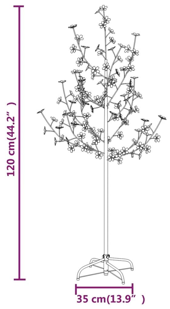 Copac cu flori de cires, alb cald, 84 LED-uri, 120 cm 120 cm, 1