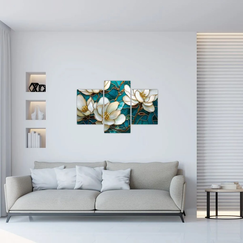 Tablou - Vitraliu cu magnolie (90x60 cm)