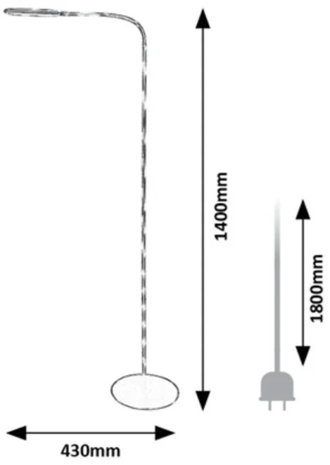 Lampa LED de podea stil minimalist Adelmo negru