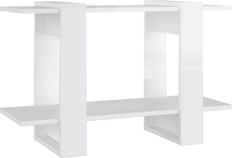 vidaXL Bibliotecă/Separator cameră, alb extralucios, 80x30x51 cm
