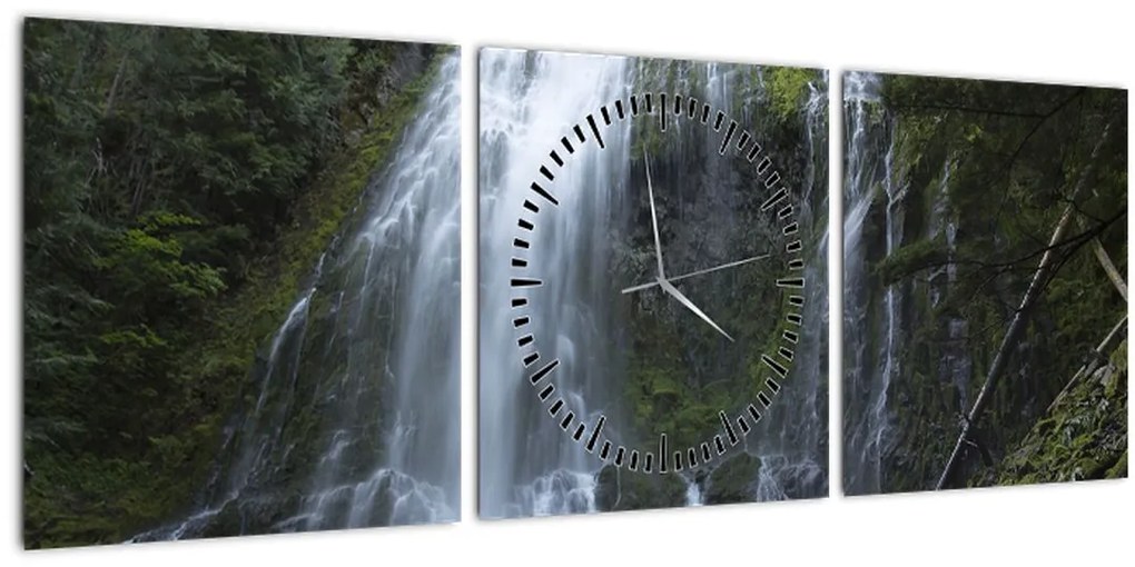 Tablou cu cascadă (cu ceas) (90x30 cm)