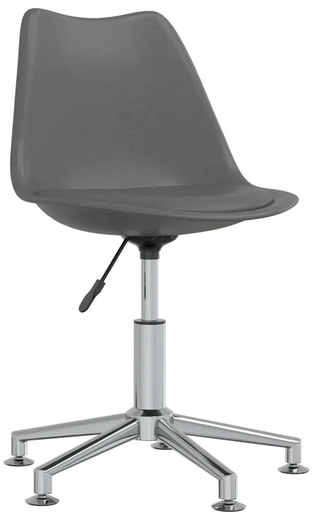 3085345 vidaXL Scaun de bucătărie pivotant, gri, piele ecologică