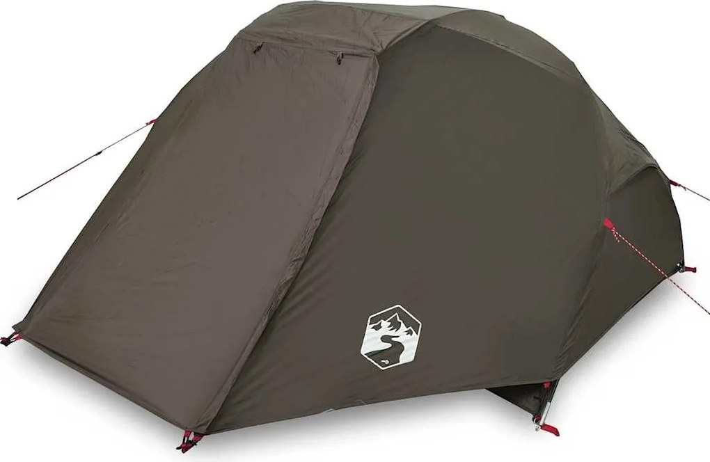 vidaXL Cort de pescuit pentru 3 persoane, maro, rezistent la apă