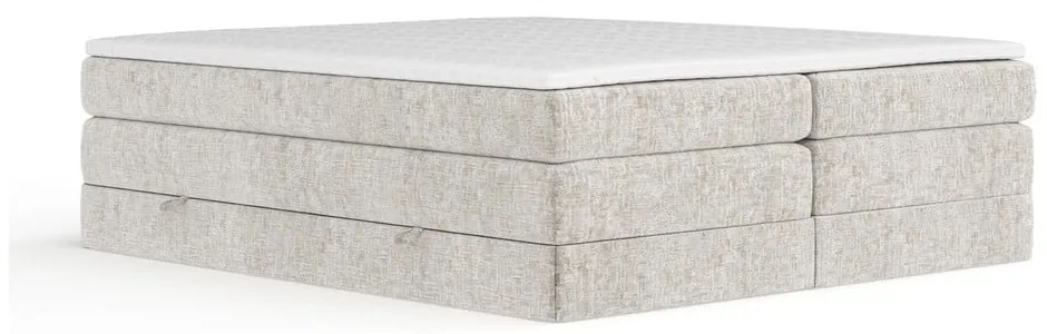 Pat boxspring bej cu spațiu de depozitare/fără tăblie 180x200 cm Juniper – Maison de Rêve