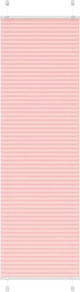 vidaXL Jaluzea plisată roz 65x200 cm Lățime țesătură 64,4cm poliester