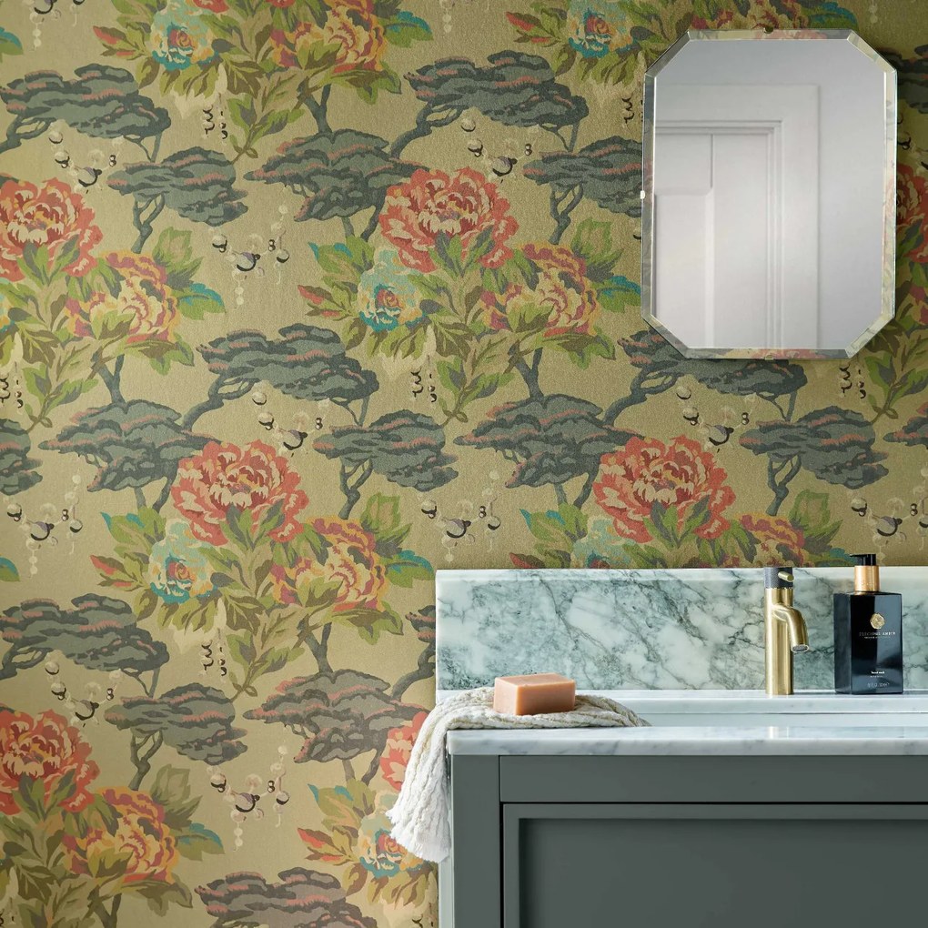 Tapet Paeonia, Lacquer Gold, 1838 Wallcoverings, 5.3mp / rola