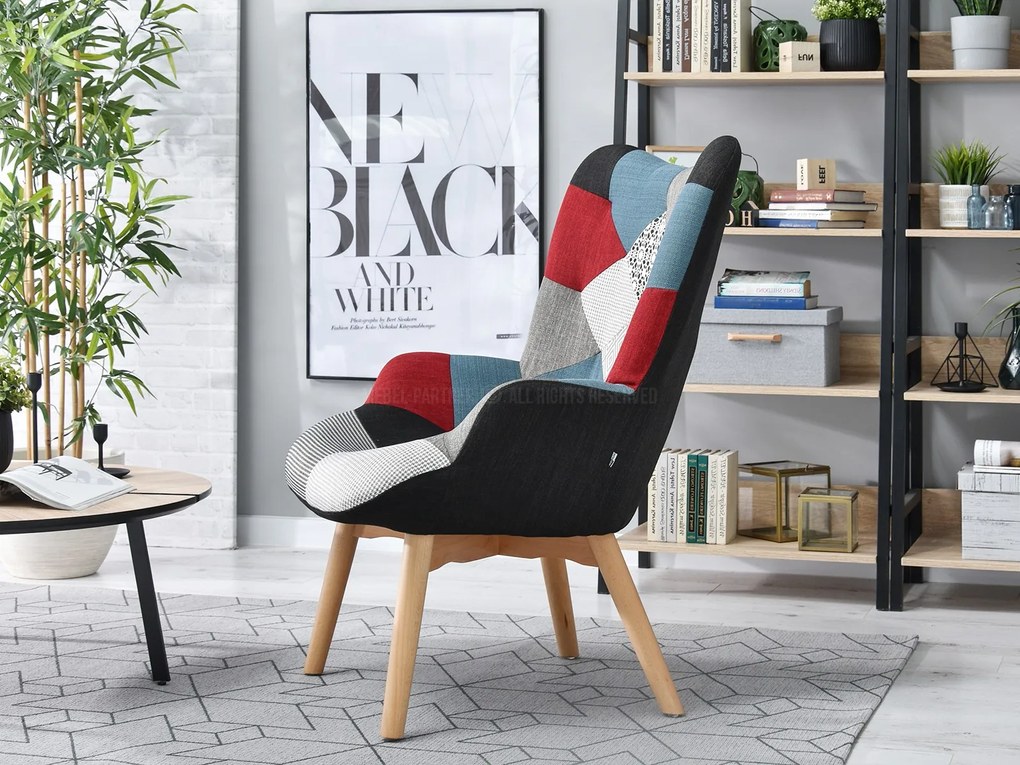 Fotoliu Nutri (patchwork + negru). 1110344