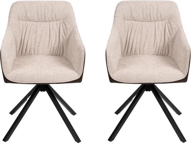 Set - 2 scaune de dining AVENBERG LARO - rotative, bej-maro