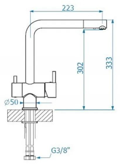 Baterie chiuveta cu functie de filtrare, bej Bej mat