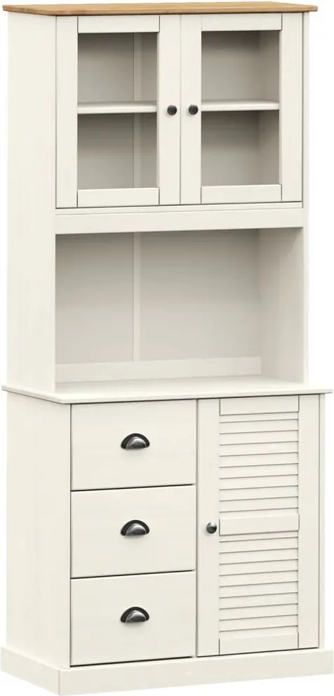 vidaXL Dulap înalt VIGO, alb, 78x40x175 cm, lemn masiv de pin