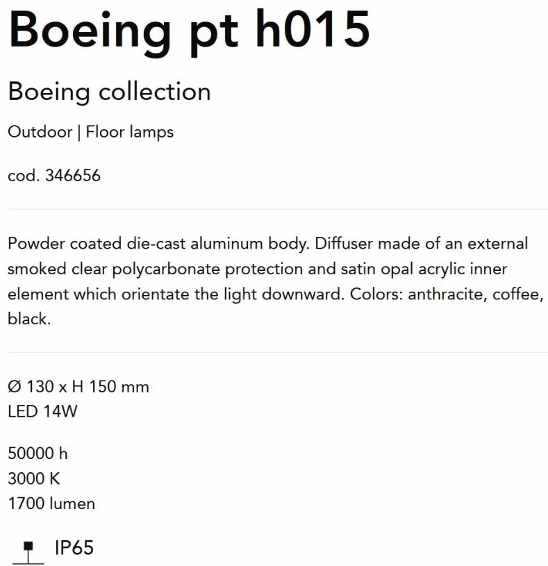 Mini Stalp LED iluminat exterior IP65 Boeing pt H-15cm coffee
