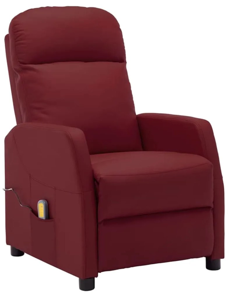 3073745 vidaXL Fotoliu de masaj electric, roșu vin, piele ecologică