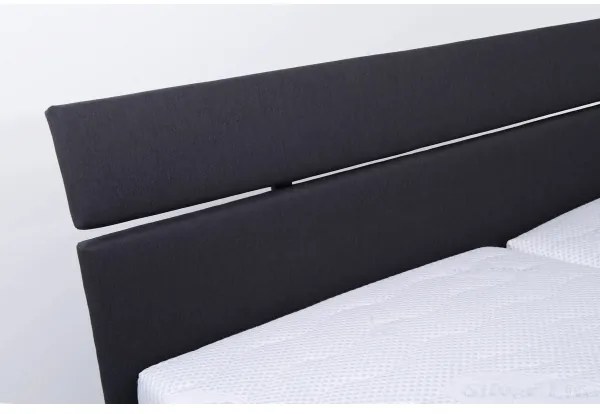 Pat tapițat ALIS 160x200 cm, cu spațiu de depozitare generos, fără saltea, antracit