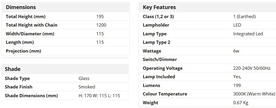 Pendul LED design modern Cyclone 97291-1SM SRT