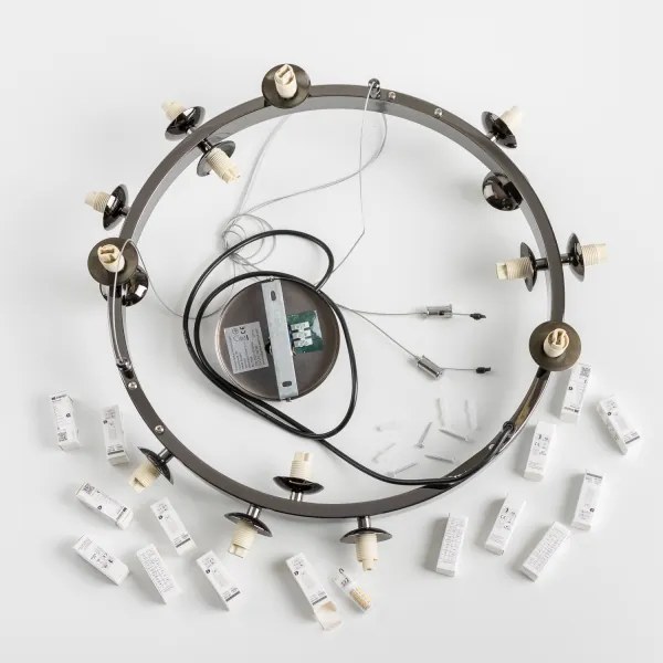 Brilagi - Lustră LED suspendată pe cablu MILLA, 15xG9/3W/230V, negru cromat/fumuriu