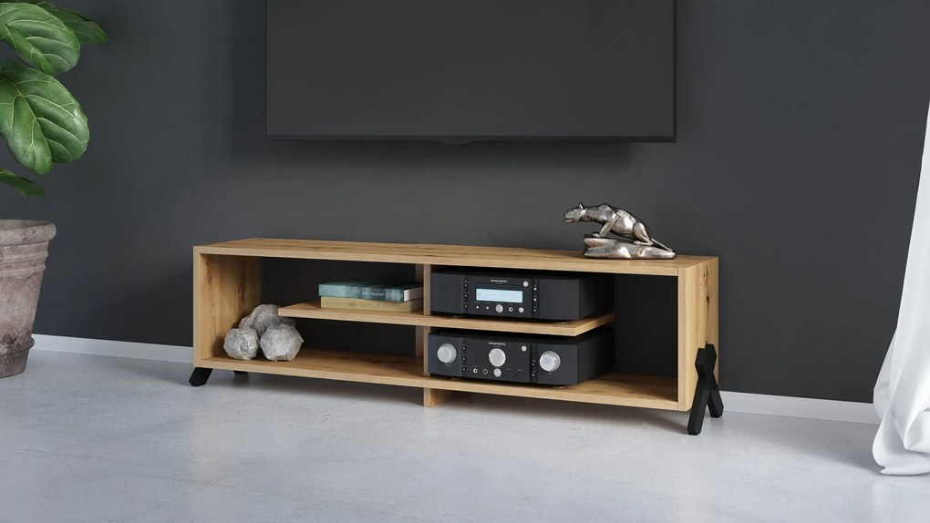 Set de mobilier VIK Stejar Artisan - DULAP Radio TV/ PENTRU TV + MASĂ / BANCĂ + BIBLIOTECĂ | SET DE MOBILIER CAMERA DE ZI
