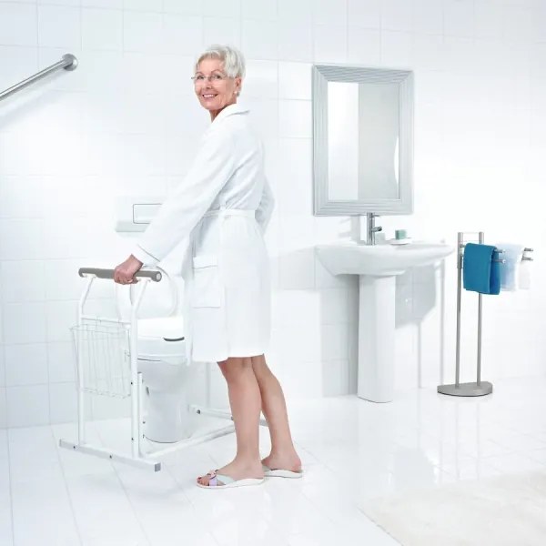 Ridder - Bare de sprijin mobile pentru WC, 66 x 71,5 cm, albe
