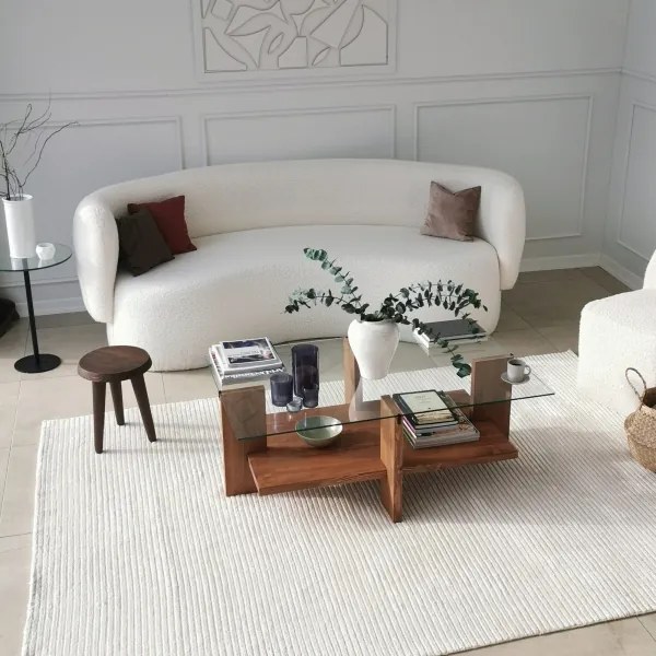 Măsuță de cafea BABYLON 40x105 cm maro/transparent