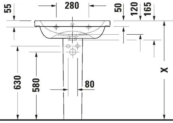 Duravit D-CODE lavoar suspendat 65x48 cm, ceramică, alb lucios - 23996500002