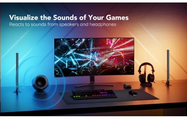 SET 2x panouri Smart Gaming Wi-Fi LED RGBIC Govee + Smart Dual + telecomandă