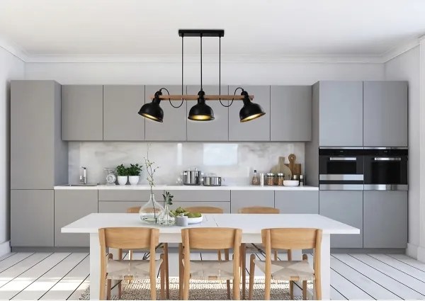 Lustră pe cablu RENO 3xE27/40W/230V neagră/maro