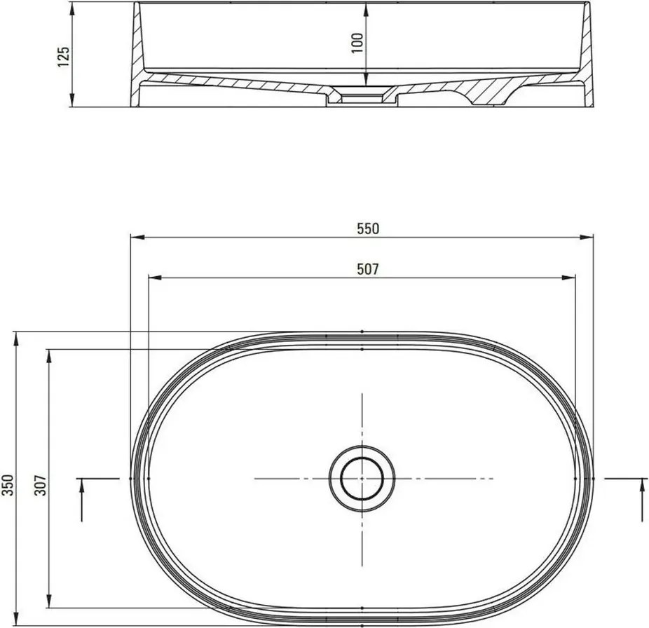 Lavoar pe blat gri metalic Deante Silia 55 cm