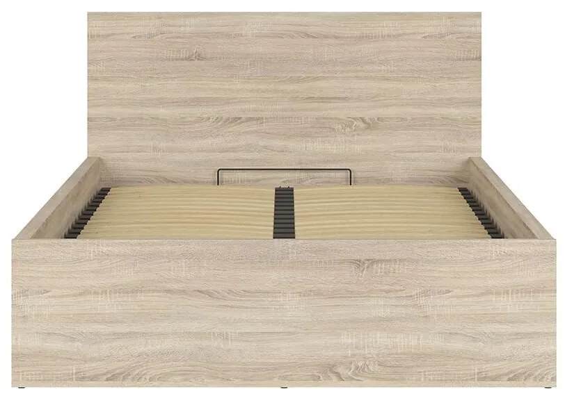 Pat matrimonial 140 cm Tetrix 8 (stejar sonoma) (cu somieră) (cu sp. depozitare). Promo -31%. 1098489
