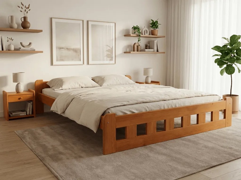 Pat inalt Naomi 180x200 cm, arin Saltele: Cu saltele Deluxe 10 cm, Somiera pat: Cu lamele drepte