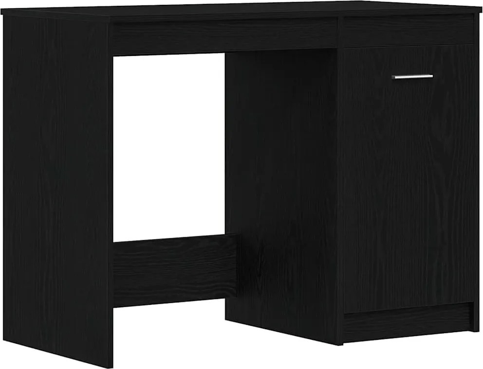 vidaXL Birou cu depozitare Stejar Negru 100 x 50 x 76 cm Lemn compozit