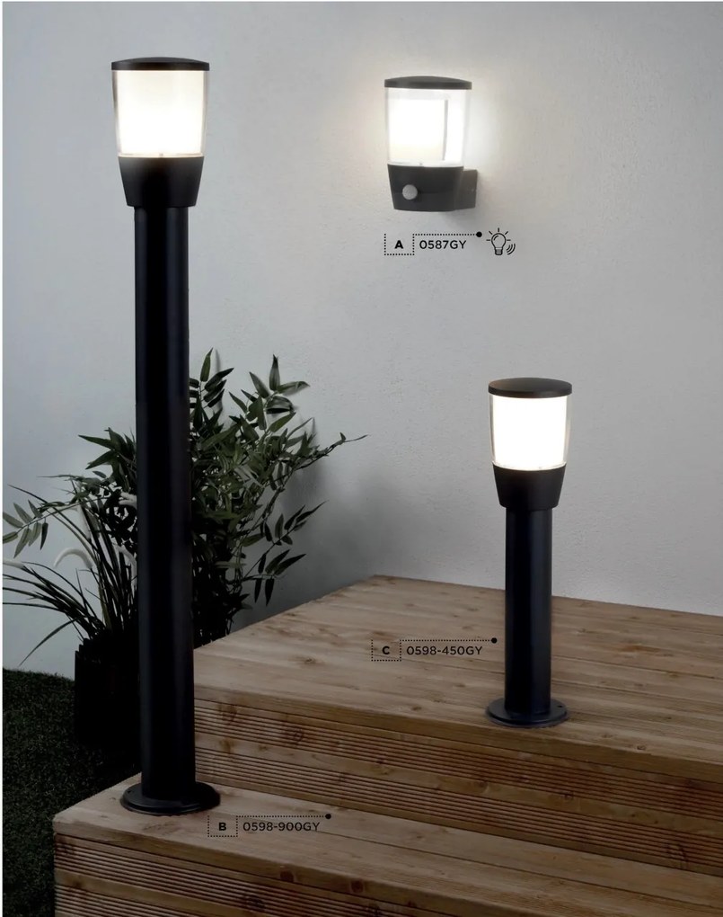 Stalp de iluminat exterior stil modern H-45cm Tucson 0598-450GY SRT