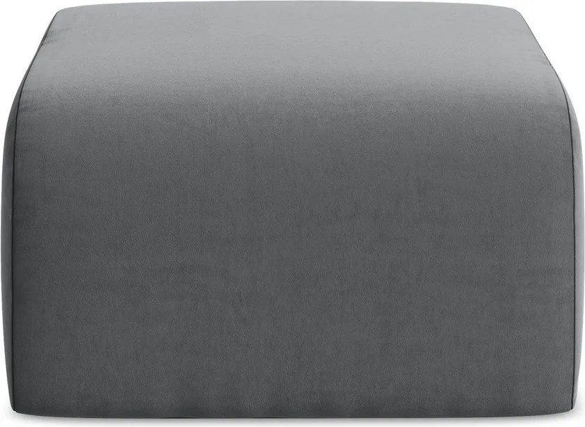 Taburet gri cu tapițerie din catifea Lani – Makamii