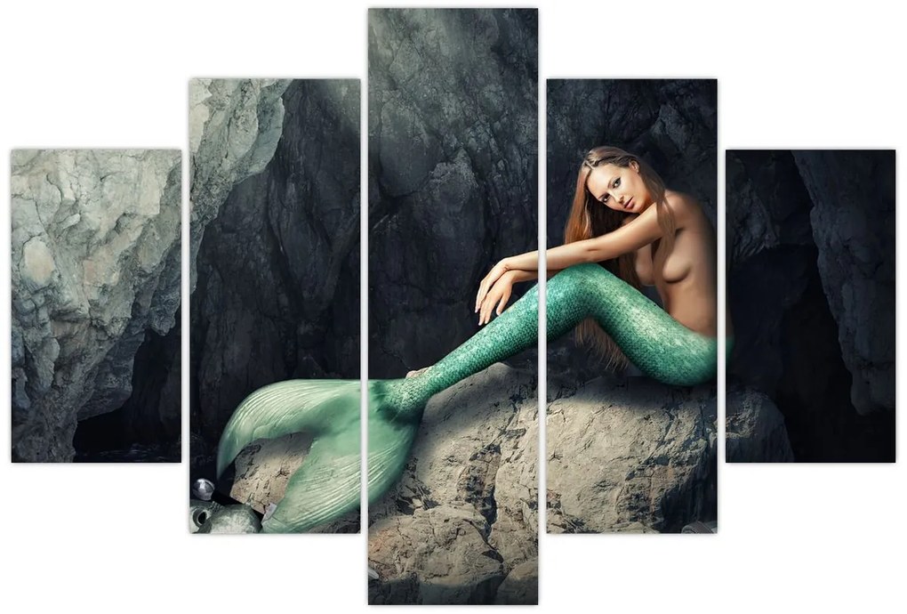 Tablou - Sirena pe stâncă (150x105 cm)